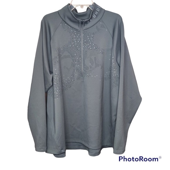Under Armour Woman’s Plus Size Gray ColdGear Armour ½ Zip Graphic Pullover - Picture 1 of 7